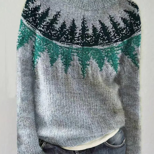 Women Yarn/Wool Yarn Ethnic Long Sleeve Comfy Casual Sweater, Sweaters, color:Gray|size:5XL, catalog Noracora shop