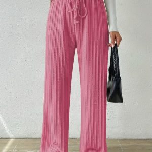 Casual Plain Long Pant, Pants, color:Pink|size:XXL, catalog Noracora shop