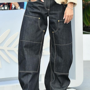Plain Urban Loose Pocket Stitching Jeans Denim Straight pants, Jeans, color:As Picture|size:XXL, Stylewe