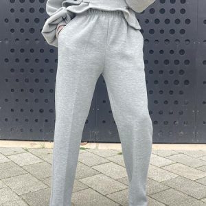 Plain Pocket Stitching Casual Regular Fit Pants, Pants, color:Gray|size:XXL, Stylewe