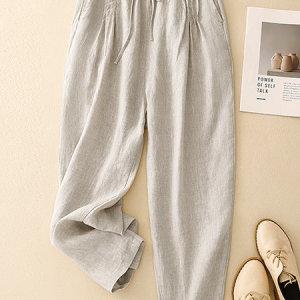 Casual Plain Long Pant, Pants, color:Beige|size:M, catalog Noracora shop
