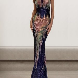 Women Plain V Neck Sleeveless Comfy Sexy Maxi Dress, Dresses, color:Blue|size:XL, catalog Noracora shop