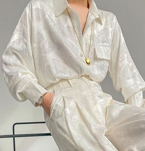 Shirt Collar Urban Plain Shirt, Blouses and Shirts, color:White|size:XXL, Stylewe