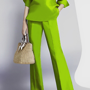 Plus Size Urban Plain Regular Fit Pants, Plus Pants, color:Green|size:4X, Stylewe