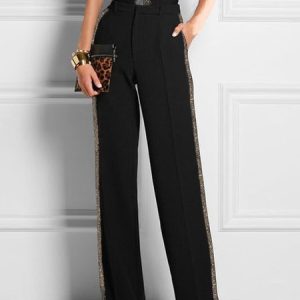 Regular Fit Plain Urban Fashion Pants, Pants, color:Black|size:XXL, Stylewe