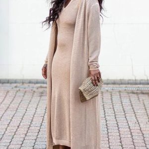 Casual Regular Sleeve Pocket Stitching Loose Cardigan, Cardigans, color:As Picture|size:XXL, Stylewe