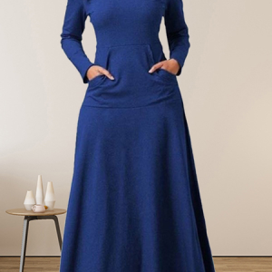 Women Plain Turtleneck Long Sleeve Comfy Casual Mini Dress, Dresses, color:Purplish blue|size:5XL, catalog Noracora shop