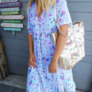 Short Sleeve V Neck Casual Floral Weaving Dress, Short, color:Blue|size:3XL, catalog Noracora shop