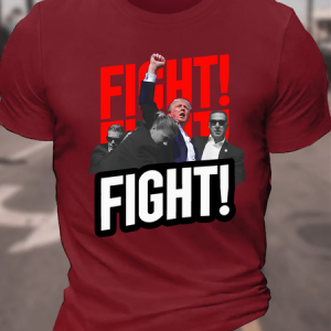 Trump Shooting Failed Assassination Cotton Casual Crew Neck T-Shirt, T-shirts, Lilicloth.com