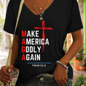Make America Godly Again Printed T-Shirt, T-shirts, Lilicloth.com