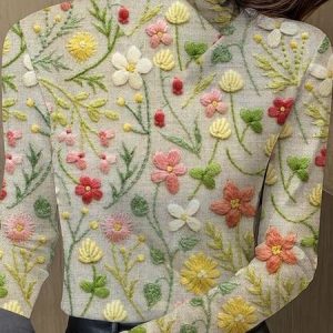 Women's Long Sleeve Blouse Spring/Fall Floral Printing Daily Going Out Vintage Top, JustFashionNow T-Shirts, color:Beige|size:XXL,
