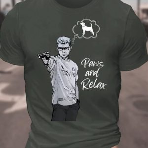 Shooter Uncle Paws And Relax Dog Cotton T-shirt, T-shirts, Lilicloth.com