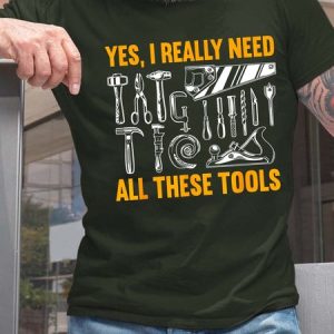 Men Need All These Tools Letters Casual T-Shirt, T-shirts, Lilicloth.com