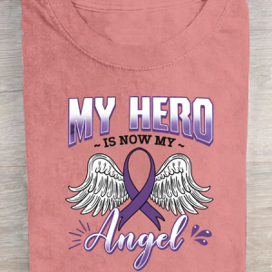 My Hero Is Now My Angel Alzheimer's Awareness Cotton T-Shirt, T-shirts, Lilicloth.com