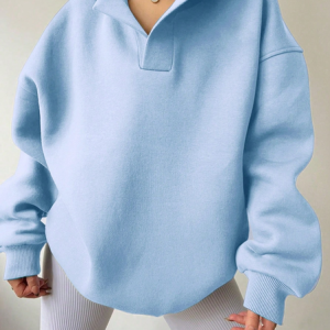 Women's Plain Spring/Fall Long Sleeve Casual Daily Hoodie, JustFashionNow Sweatshirts & Hoodies, color:Light Blue|size:L,