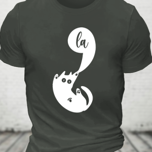 Kamala Comma La Cat Cotton T-Shirt, T-shirts, Lilicloth.com
