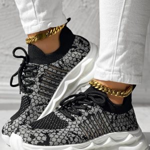 Colorblock Lace-up Breathable Sneakers, Sneakers, ChicMe catalog