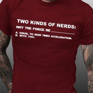 Two Kinds of Nerds - May The Force Be Mens Cotton Short Sleeve Crew Neck Short sleeve T-shirt, T-shirts, Lilicloth.com