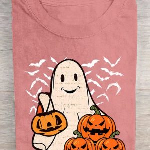 Ghost Halloween Cotton T-shirt, T-shirts, Lilicloth.com