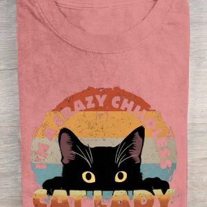 I'm a Crazy Childless Cat Lady Election Vote 2024 President  Cotton T-shirt, T-shirts, Lilicloth.com