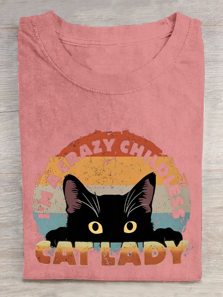 I'm a Crazy Childless Cat Lady Election Vote 2024 President Cotton T-shirt, T-shirts, Lilicloth.com