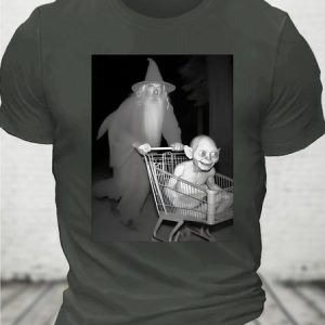 Gandalf Pushing Gollum in Shopping Cart Cotton T-shirt, T-shirts, Lilicloth.com