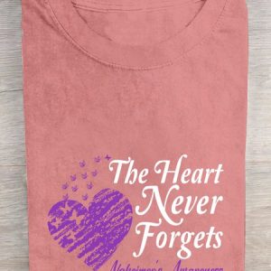 Alzheimer's Awareness The Heart Never Forgets  Cotton T-shirt, T-shirts, Lilicloth.com