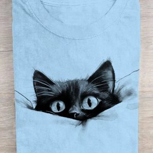 Cotton Crew Neck Loose Casual T-Shirt, T-shirts, Lilicloth.com