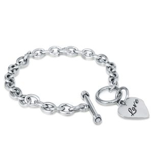 personalized bracelets - Personalized Name Charm Bracelet in Silver, Italo jewelry - Online Catalog