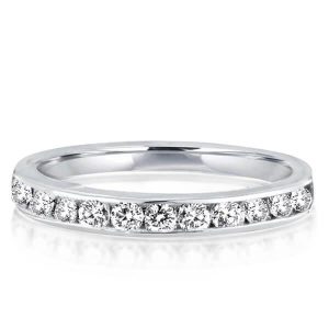 Eternity band - Round Cut Channel Set Half Eternity Wedding Band For Women, Apparel & Accessories, Italo jewelry - Online Catalog