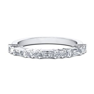 anniversary band - Classic Thin Round & Radiant Cut Wedding Band (0.72 CT. TW.), Italo jewelry - Online Catalog