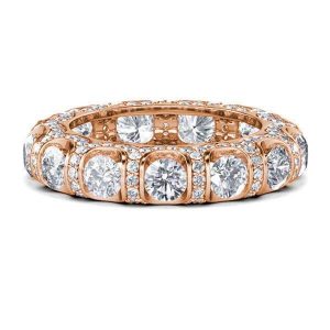 eternity band - Rose Gold Eternity  Round Cut Wedding Band (4.10 CT. TW.), Italo jewelry - Online Catalog