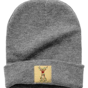 Christmas Elk Colorful Light Bulb Christmas Graphic Beanie Hat, Hats, Lilicloth.com