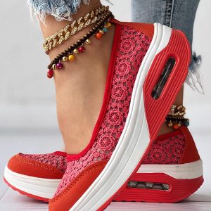 Contrast Lace Slip-on Sneakers, Sneakers, ChicMe catalog