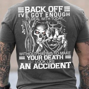 Men Back Off I’ve Got Enough To Deal Cotton Text Letters Crew Neck T-Shirt, T-shirts, Lilicloth.com