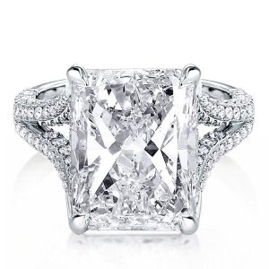 classic engagement rings - Split Shank Radiant Cut Engagement Ring For Women, Italo jewelry - Online Catalog