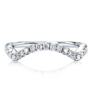 anniversary band - Three-Quarters Design Round Cut Wave Wedding Band, Italo jewelry - Online Catalog