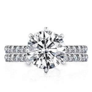 Bridal sets rings - Classic Half Six Prong Round Cut Eternity Bridal Set, Italo jewelry - Online Catalog