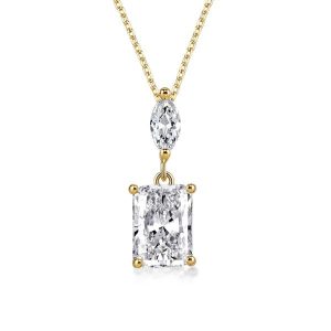 necklaces - Italo Radiant Cut Pendant Necklace For Women In Sterling Silver, Italo jewelry - Online Catalog