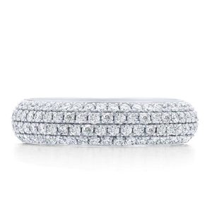anniversary band - Italo Four Row Half Eternity Micro Pave Created White Sapphire Wedding Band, Italo jewelry - Online Catalog