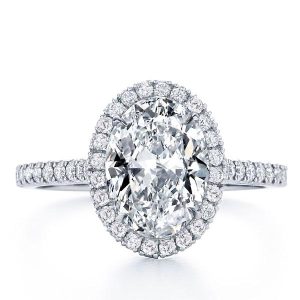 classic engagement rings - Italo Classic Halo Oval Created White Sapphire Engagement Ring, Italo jewelry - Online Catalog