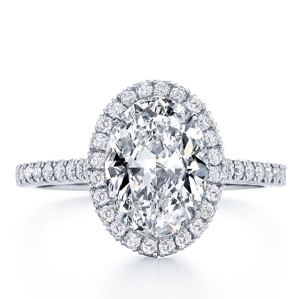 classic engagement rings - Italo Classic Halo Oval Created White Sapphire Engagement Ring, Italo jewelry - Online Catalog