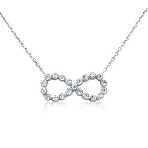 necklaces - Infinite Design Halo Round Cut Womens Pendant Necklace, Italo jewelry - Online Catalog