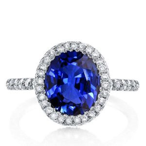 classic engagement rings - Italo Blue Sapphire Engagement Ring Oval Engagement Ring, Italo jewelry - Online Catalog