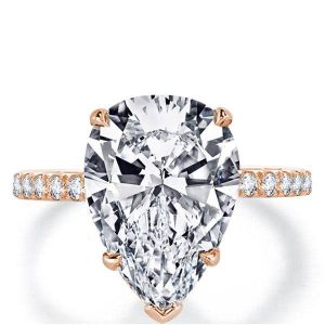 classic engagement rings - Rose Gold Classic Pear Engagement Ring, Italo jewelry - Online Catalog