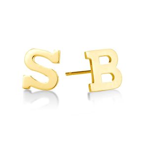 pErsonalizEd Earrings - Initial Small Letter Stud Earrings in Golden, Apparel & Accessories, Italo jewelry - Online Catalog