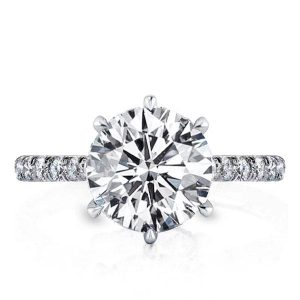 classic engagement rings - Half Eternity Six Prong Engagement Ring, Italo jewelry - Online Catalog