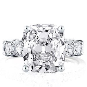 unique engagement rings - Italo Created White Sapphire Engagement Ring Cushion Cut Cocktail Ring, Italo jewelry - Online Catalog