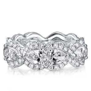 Eternity band - Halo Pear Cut Wedding Band Design, Apparel & Accessories, Italo jewelry - Online Catalog