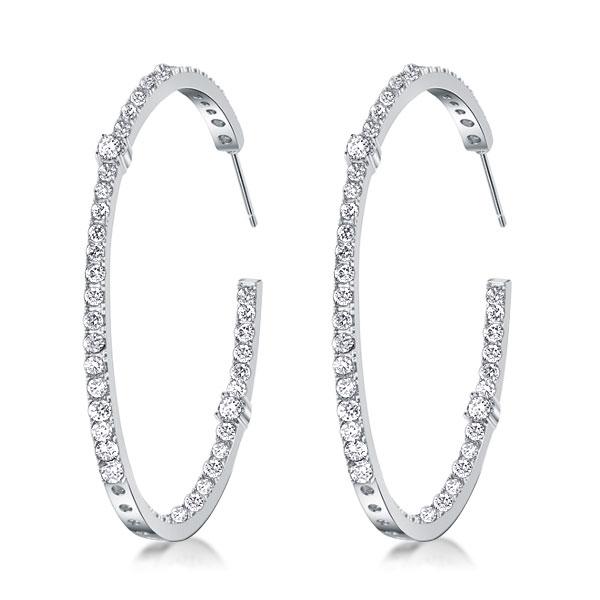 Earrings - Italo Big Hoop Earrings For Women Sterling SIlver Earrings, Apparel & Accessories, Italo jewelry - Online Catalog